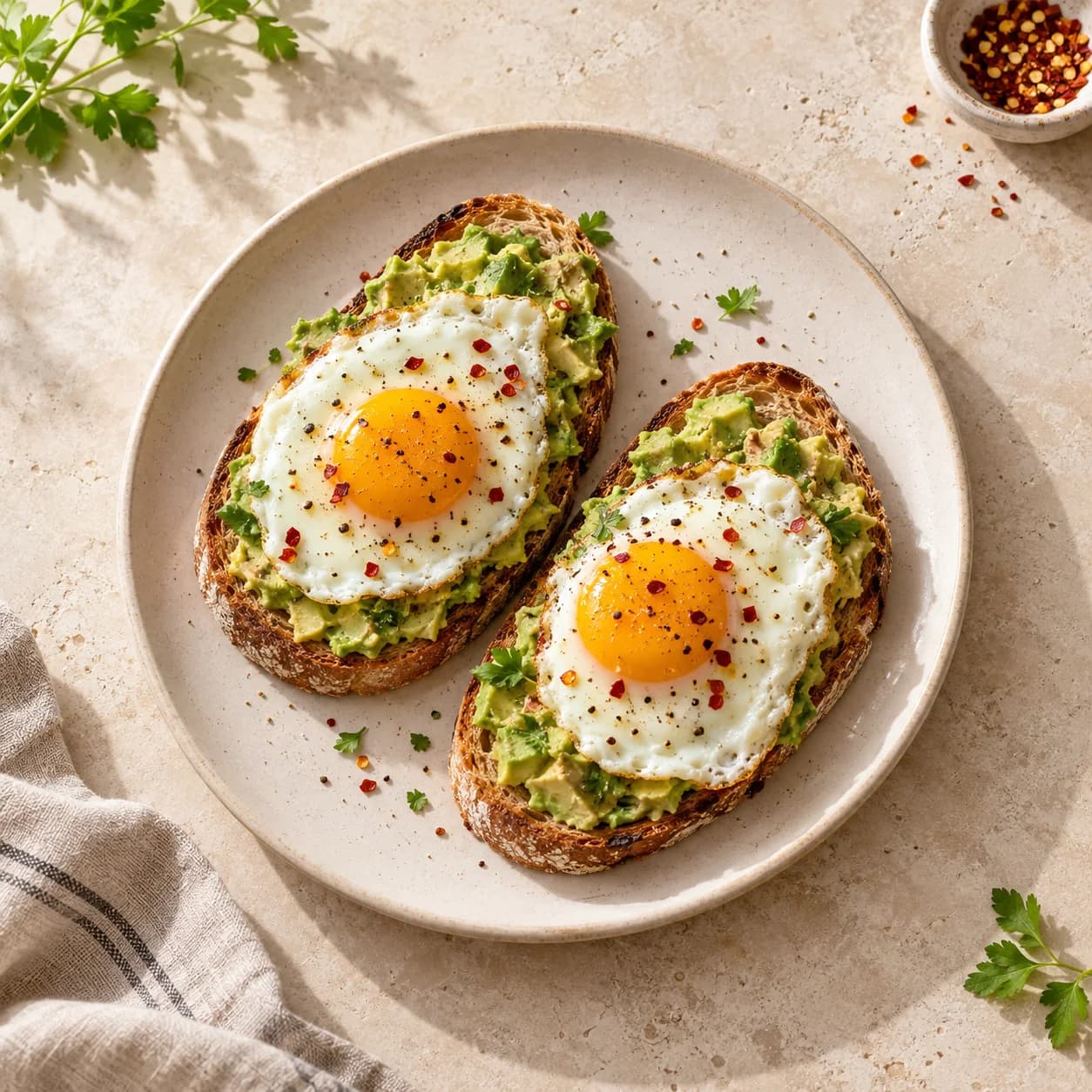 Avokadolu Yumurtalı Tost