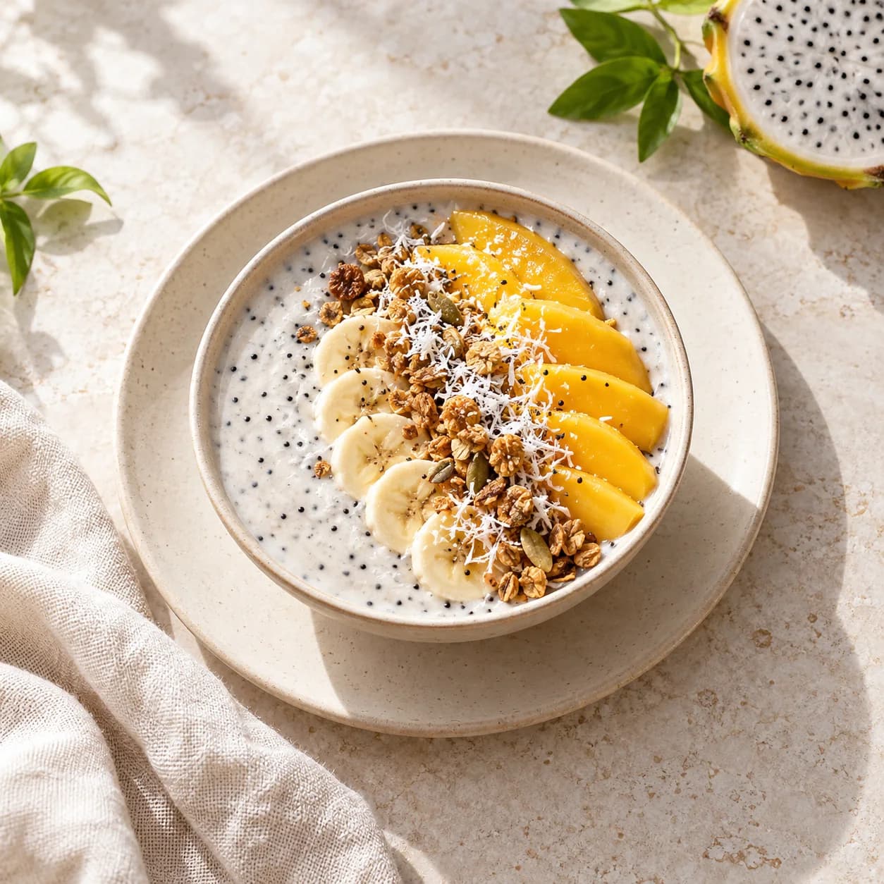 Ejder meyveli smoothie bowl